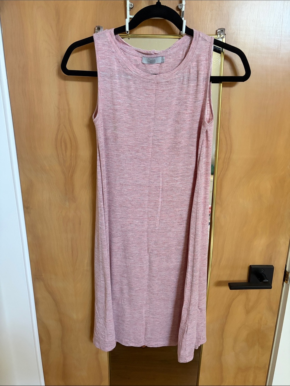 Dalia Sleeveless Midi Shift Dress in Heather Pink